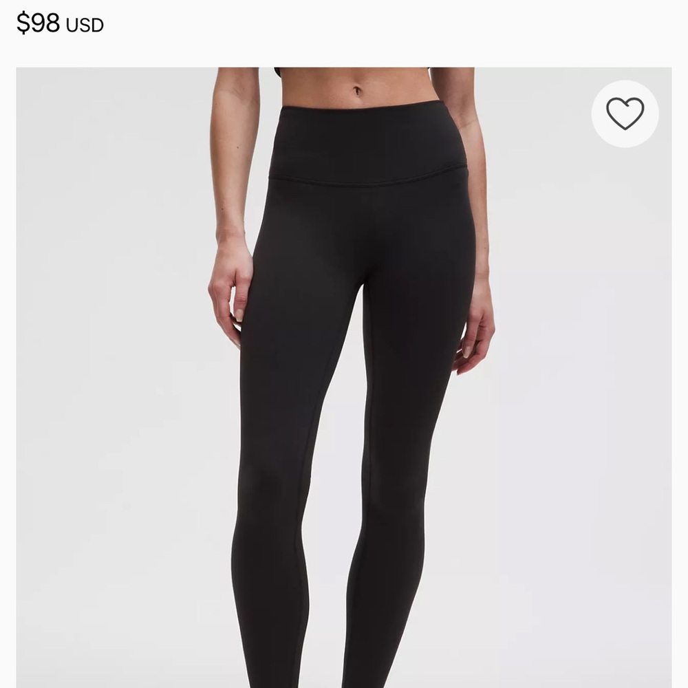 Lululemon Athletica Black Wunder Train High-Rise Tight 28"